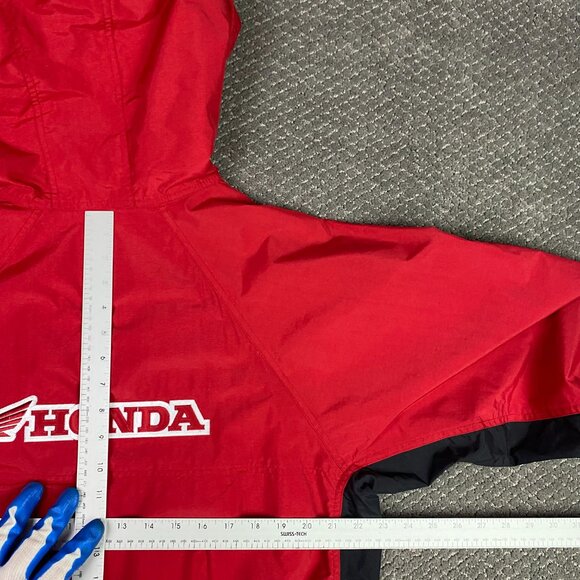 Honda Red Riders Club Anorak Windbreaker Jacket Men's Medium EZEM  System Hooded - Picture 14 of 16